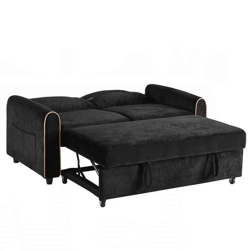 Pull Out Sofa Bed, 58-inch Sofa Bed, Sleeper Sofa, Loveseat Sofa with Adjustable 3 -Position Backrest