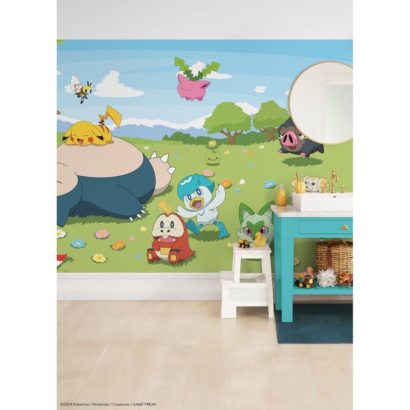 RoomMates Pokémon Picinic Green Peel and Stick Mural