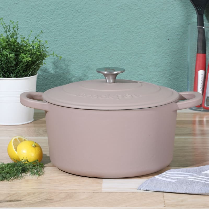 Crock Pot Artisan 5-Quart Round Dutch Oven - Matte Dusty Pink