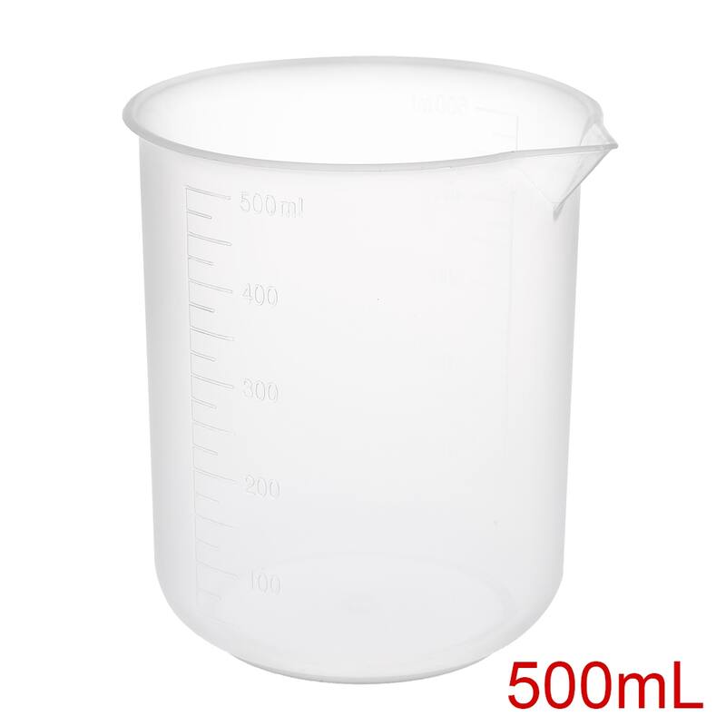 Transparent Measuring Cup Labs PP Plastic Graduated Beakers, 1 Pcs - 500ml
