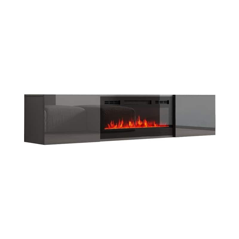 Cali EF Wall Mounted Electric Fireplace Modern 72" TV Stand