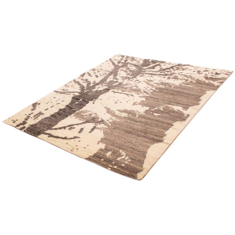 ECARPETGALLERY Hand-knotted Tangier Cream Wool Rug - 8'2 x 10'0