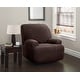 preview thumbnail 1 of 12, Stretch Sensations Stretch Sherpa 4 Piece Jumbo Recliner Slipcover Chocolate