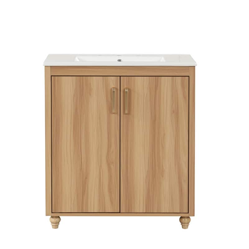 Modern 30" Multi-functional Bathroom Vanity Cabinet with Doors and Drawer