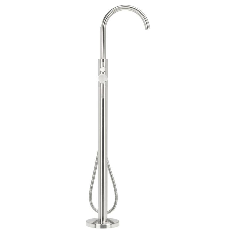 SAFAVIEH Avie Single Handle Above Ground Floor Mount Nickel Shower System - 43 In. W x 9 In. D x 6 In. H - 43Wx9Dx6H