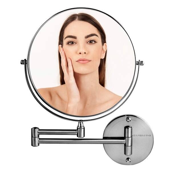 Shop Ovente Wall Mounted Makeup Mirror With 10x Magnification Polished Chrome Overstock 30434931