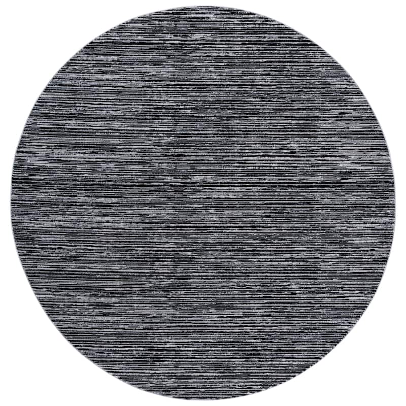 SAFAVIEH Mila Hansina Modern & Contemporary Rug - 6'7" Round - Black/Ivory