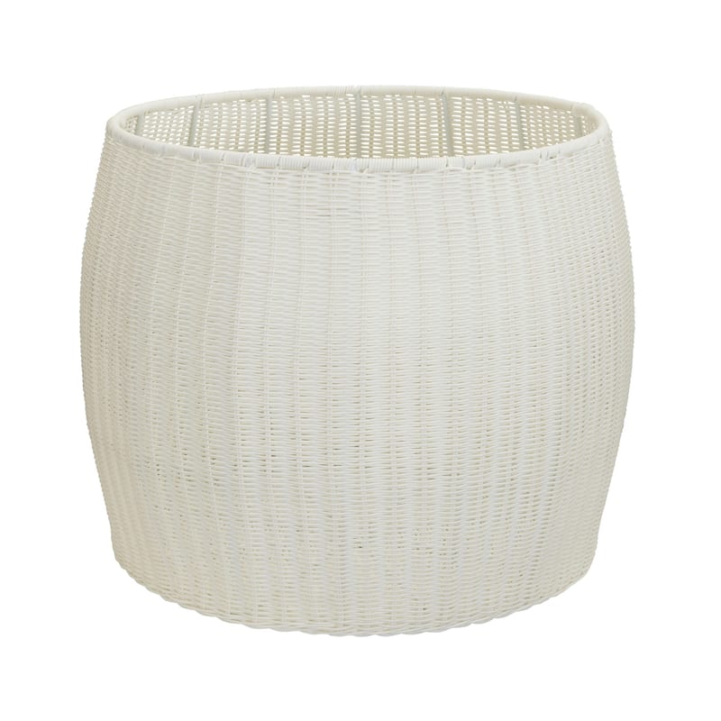 Household Essentials Handwoven Resin Barrel Side Table Storage Container