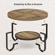 preview thumbnail 5 of 6, 31.1 Inches Brown MDF Round Coffee Table, 2-Tier Industrial Center Table for Living Room