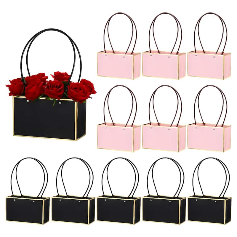 Flower Gift Box, 12 Pcs Paper Bouquet Gift Bags for Flower Packaging