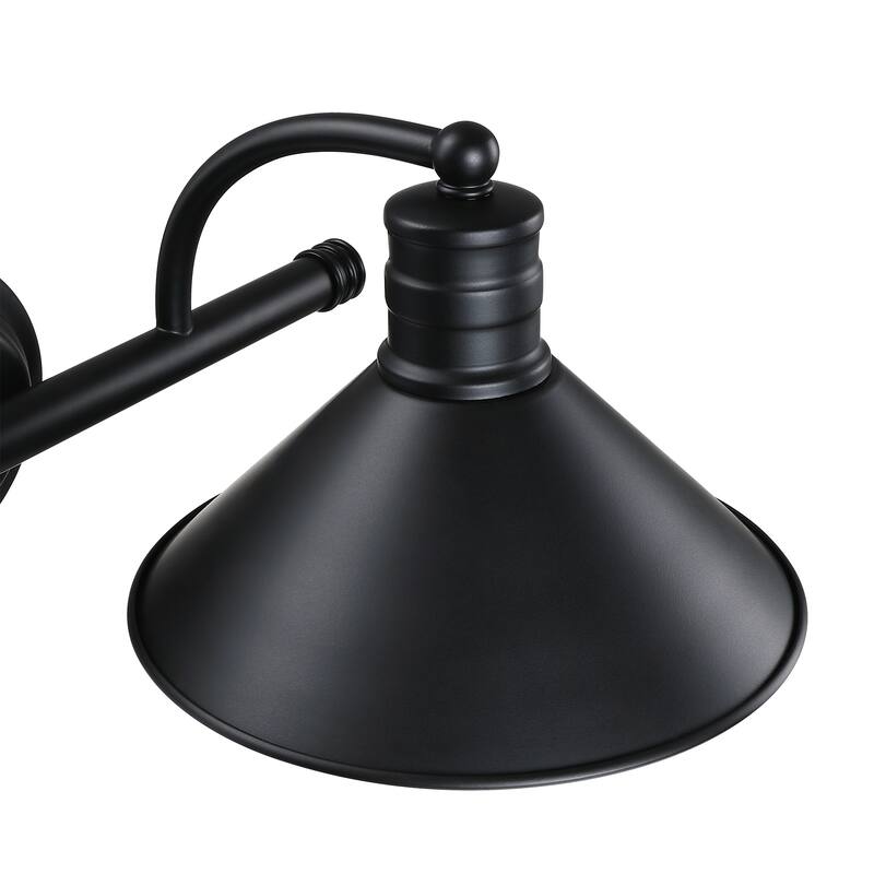 3-light Vanity Light with Matte Black finish and Gold Painting Inside