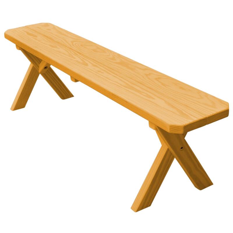 Pressure Treated Pine 5' Crossleg Bench - Natural Stain