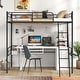 preview thumbnail 4 of 8, Costway Twin Size Metal Loft Bed Single Loft Bunk Bed with Full-Length