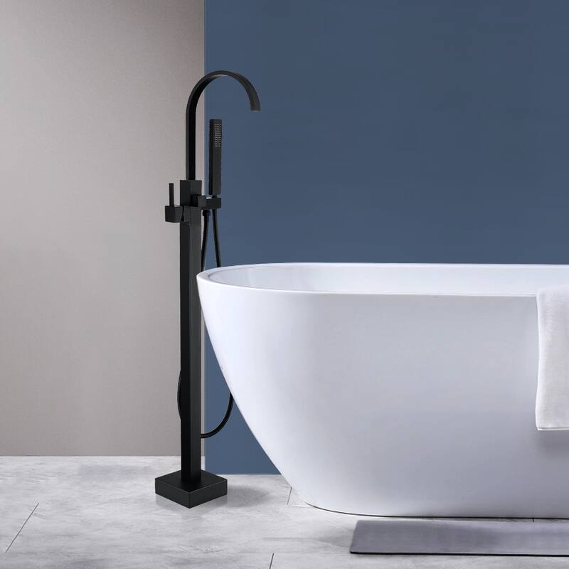 Topcraft Floor Mounted Bathtub Filler with Handheld Showerhead
