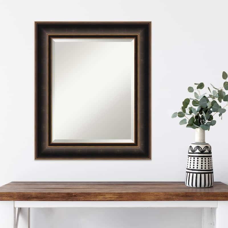 Villa Oil Rubbed Bronze Beveled Wood Framed Wall Mirror - Villa Oil Rubbed Bronze