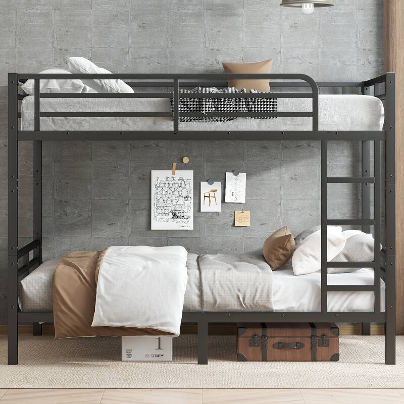 Metal Bunk Bed for Teens and Adults, Space-Saving Design, Noise Reduced