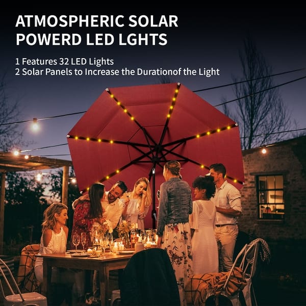 COSIEST Outdoor 11ft 3 Tiers Market Patio Umbrella with Solar LED lights - On Sale - Bed Bath & Beyond - 40612403 COSIEST Outdoor 11ft 3 Tiers Market Patio Umbrella with Solar LED lights - On Sale - Bed Bath & Beyond - 40612403