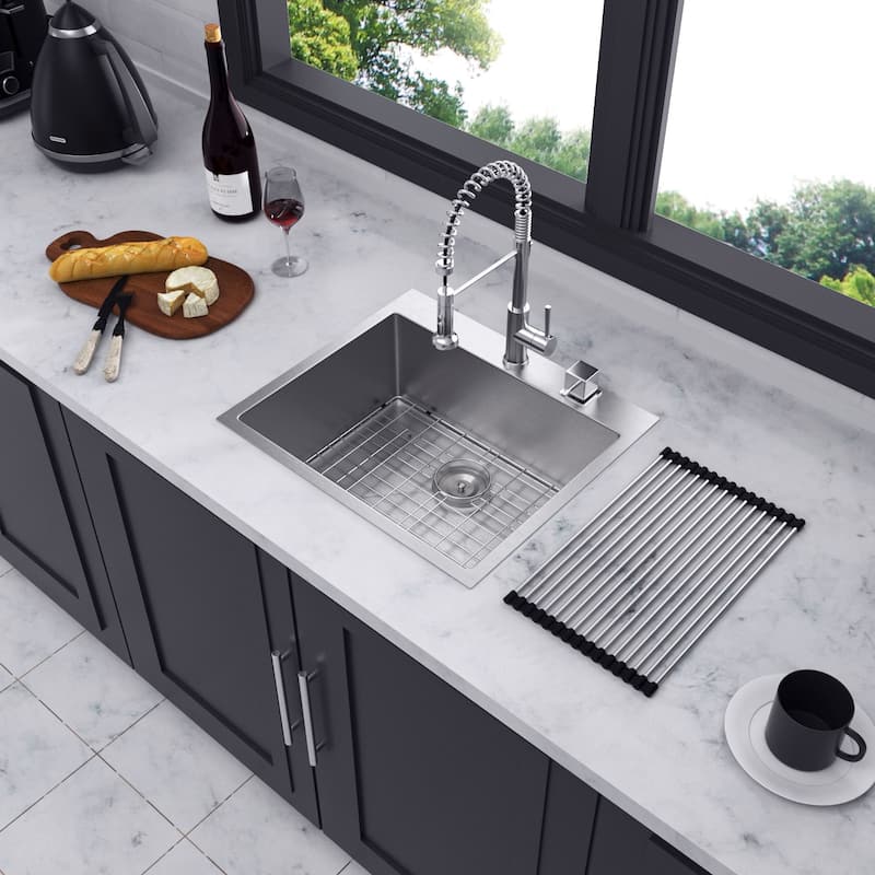 Drop-in Single Bowl Stainless Steel Kitchen Sink