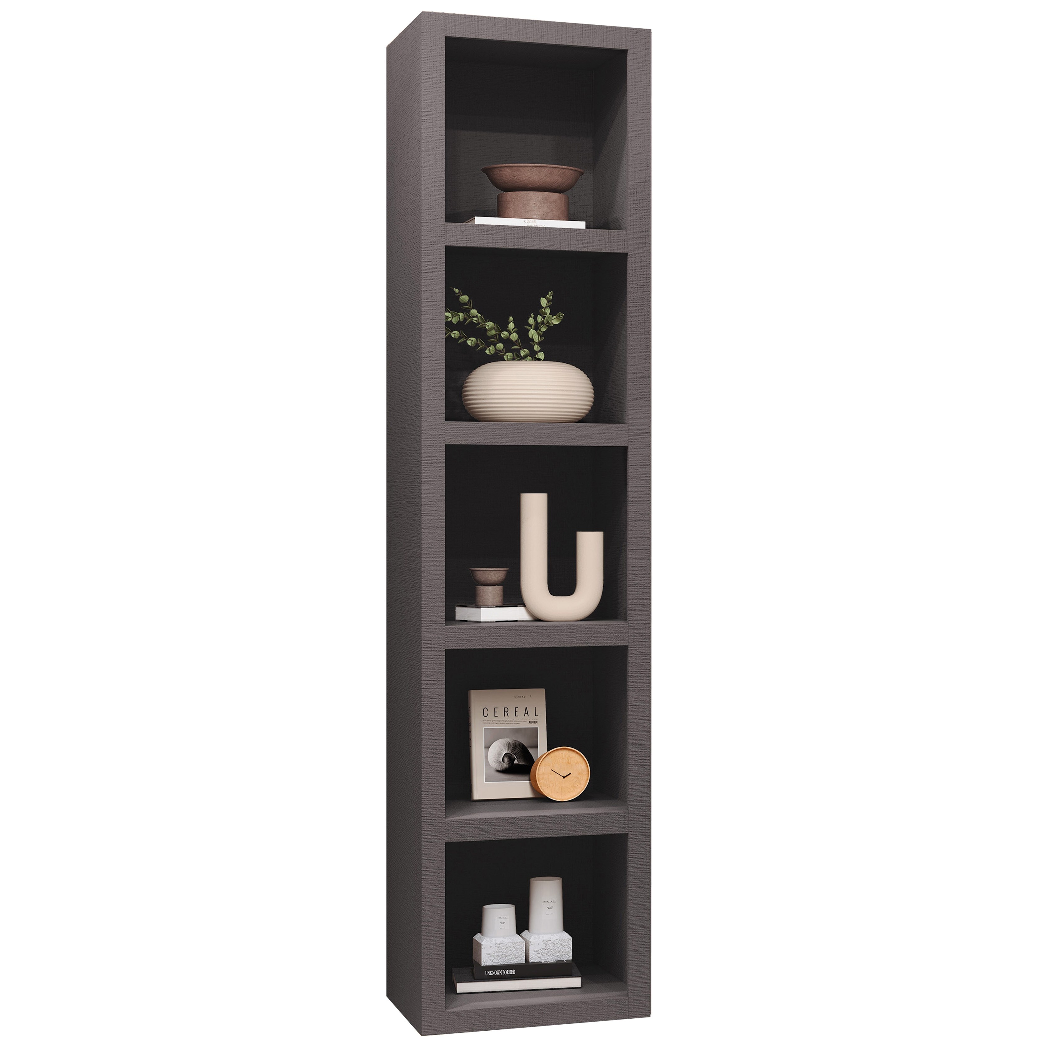 5 Tier 85 in Tall Wooden Bookcase Shelf