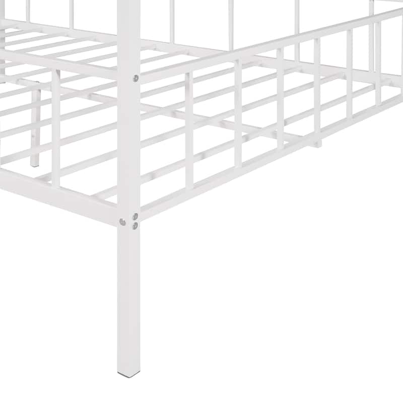 Metal House Bed Frame with Slatted Support