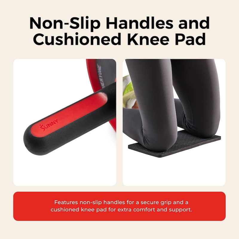 Sunny Wide Ab Core Roller Wheel & Knee Pad - NO. 090