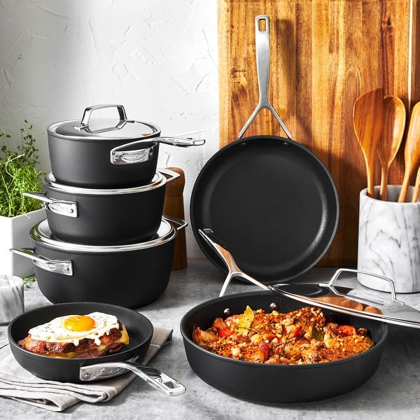 Ballarini Parma By Henckels 10-Piece Forged Aluminum Nonstick Cookware Set,  Pots And Pans Set, Granite, Made In Italy