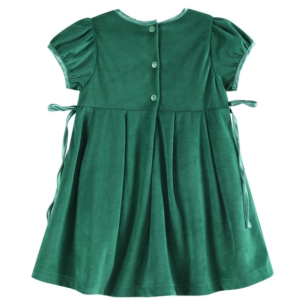 Lil Cactus Green Velvet and Satin Bow Christmas Dress - Bed Bath & Beyond -  42811138