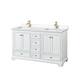 Option White / Carrara Cultured Marble Top / Brushed Gold