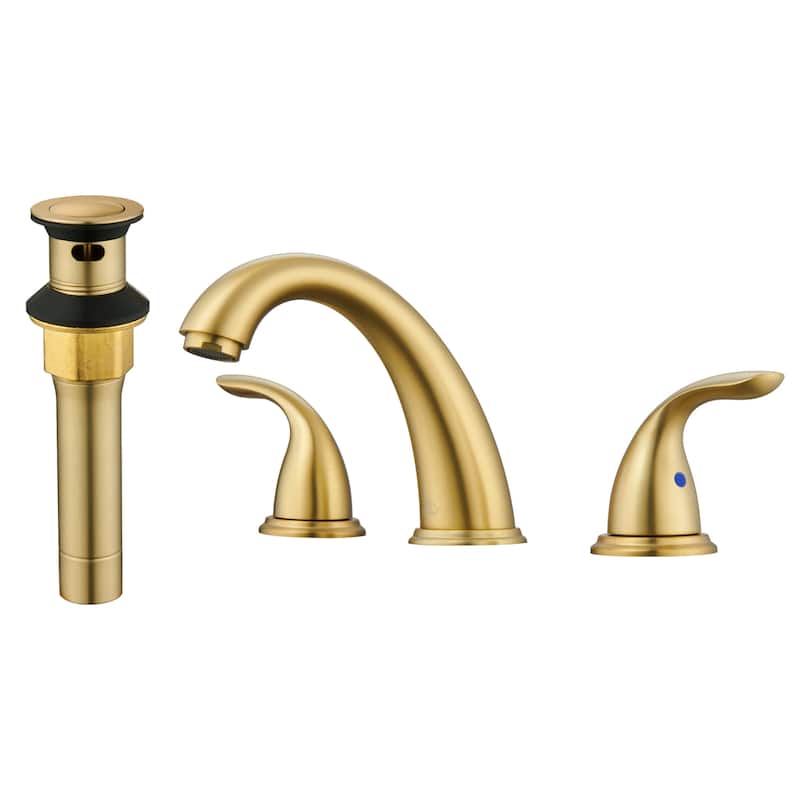 8 in. Widespread Double Handle Bathroom Faucet with Drain Kit Included