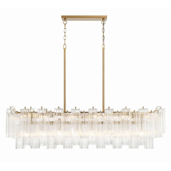 slide 2 of 6, Addis 14 Light Aged Brass Chandelier - 51.75"W x 14.25"H x 14"D
