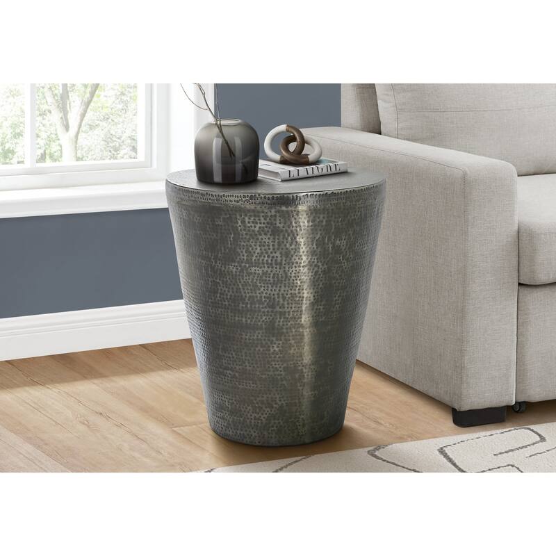 Accent Table, Drum, Side, End, Nightstand, Lamp, Living Room, Bedroom, Metal, Contemporary, Modern