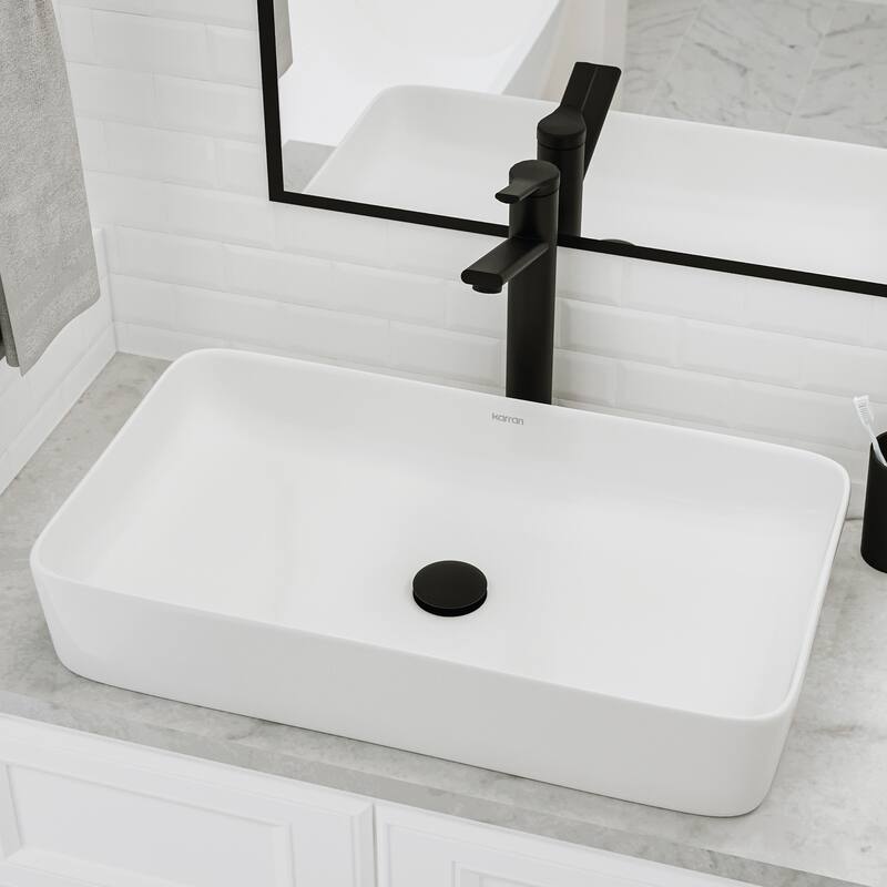 Karran Valera 24" Vitreous China Vessel Bathroom Sink in White