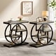 preview thumbnail 45 of 46, Industrial 4-tier Wood Narrow Side End Table with Storage Shelves 2 PCS - Grey