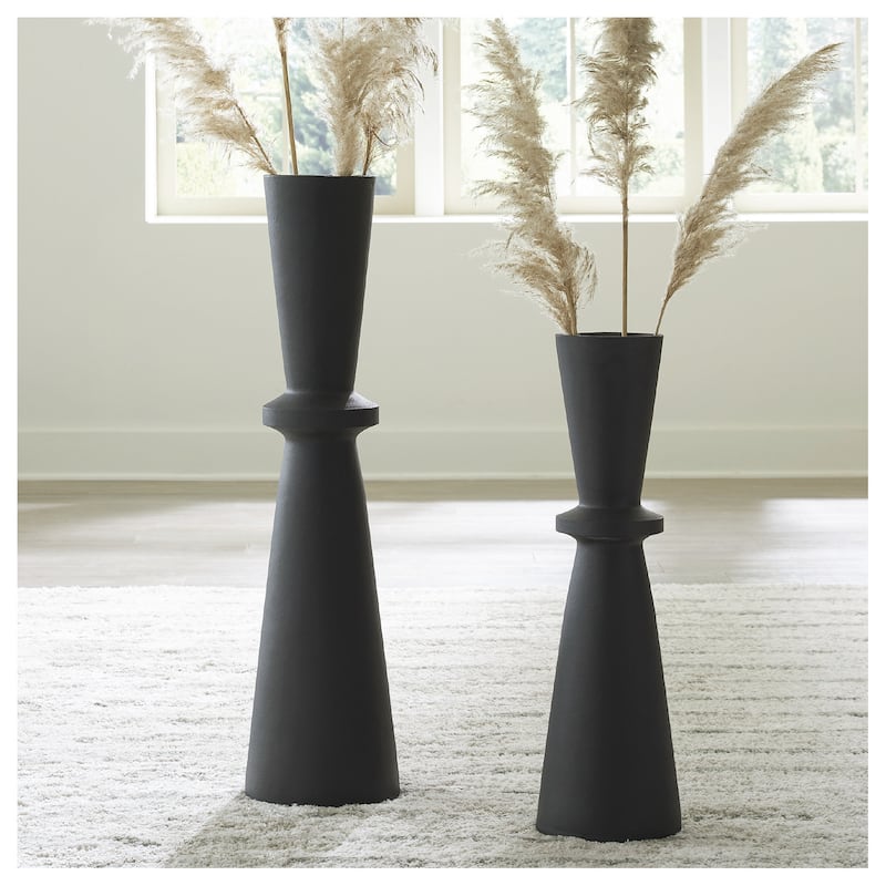 Signature Design by Ashley Collisten Black Vase - 10" W x 10" D x 39.63" H