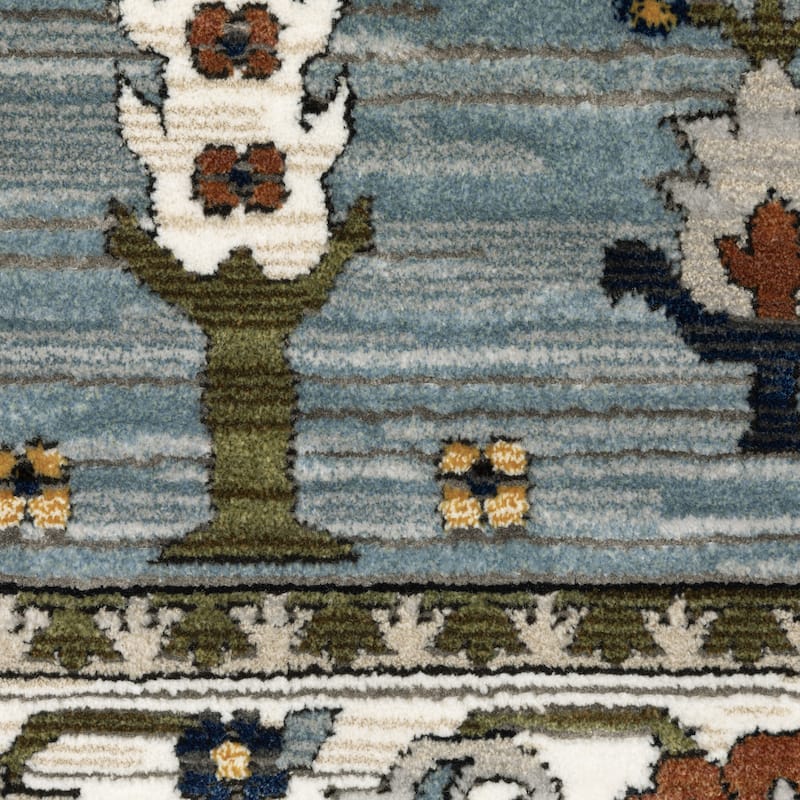 Style Haven Kellan Oriental Tree of Life Pale Blue/ Green Area Rug