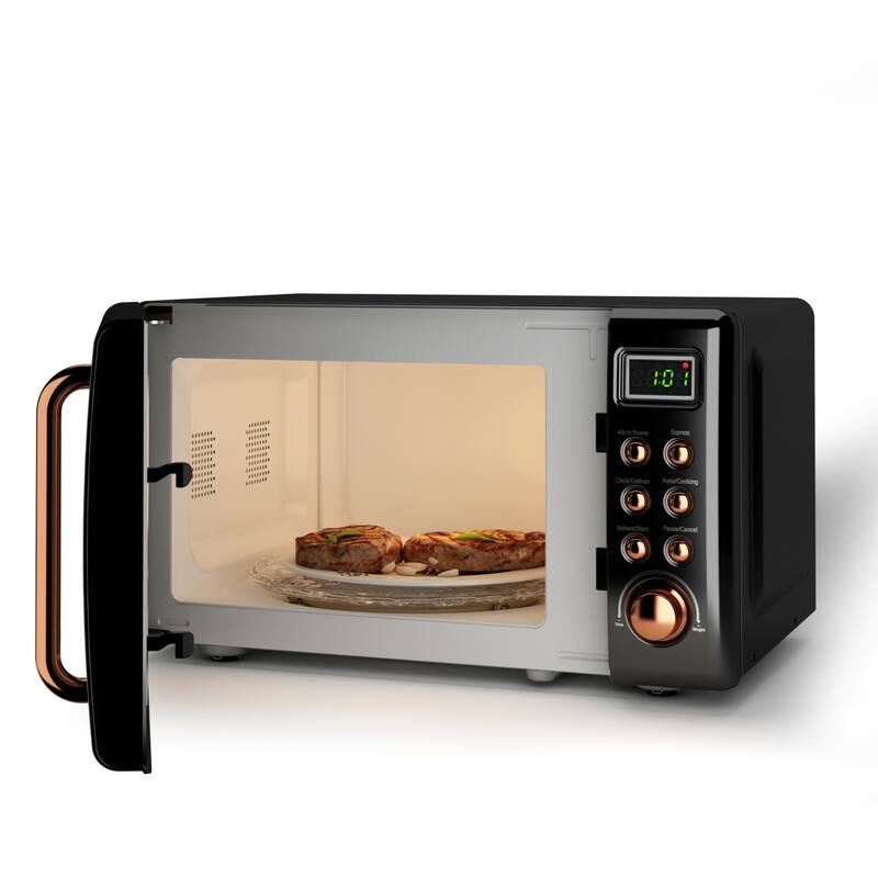 Costway 0.7Cu.ft Retro Countertop Microwave Oven 700W LED Display