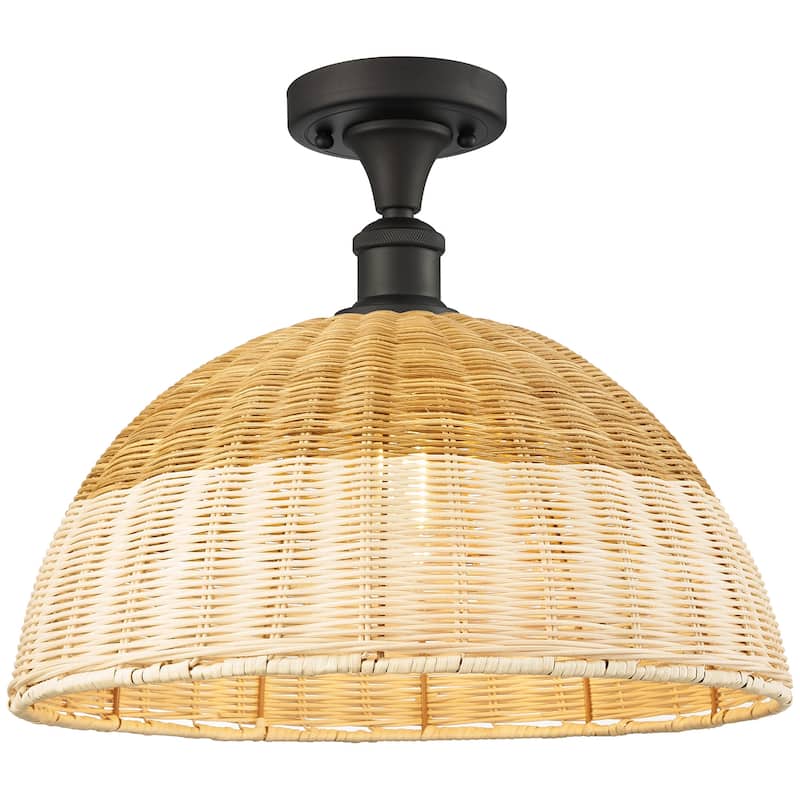 Innovations Lighting 516-1C-13-16 Bristol Natural II Semi-Flush - Oil Rubbed Bronze / Natural