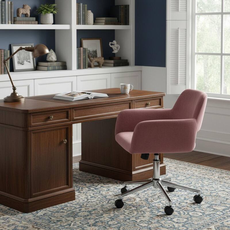 Homylin Modern Velvet Upholstered Task Chair with 360 Degree Swivel