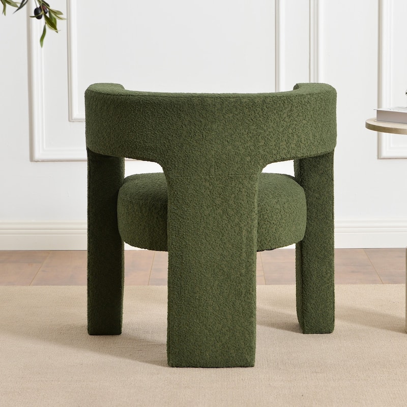 KINWELL 28" Wide Boucle Upholstered Square Armchair