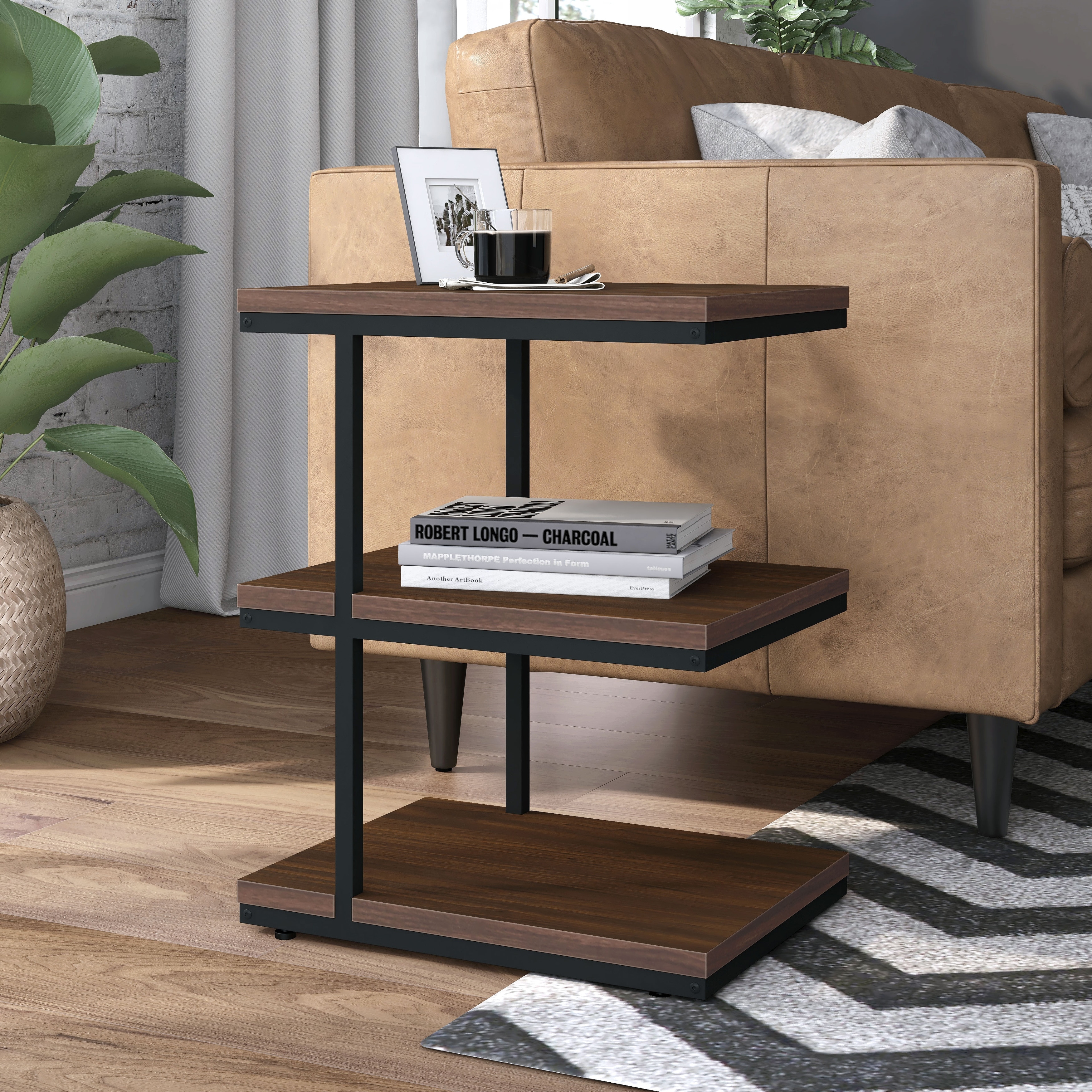 Furniture of America Jolle Contemporary 19-inch Wood 2-Shelf Side Table