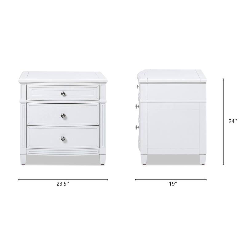 Dauphin 23.5" 3-Drawer Storage End Table