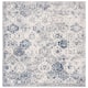 SAFAVIEH Madison Avery Boho Chic Distressed Area Rug - 3' x 3' Square - White/Royal Blue