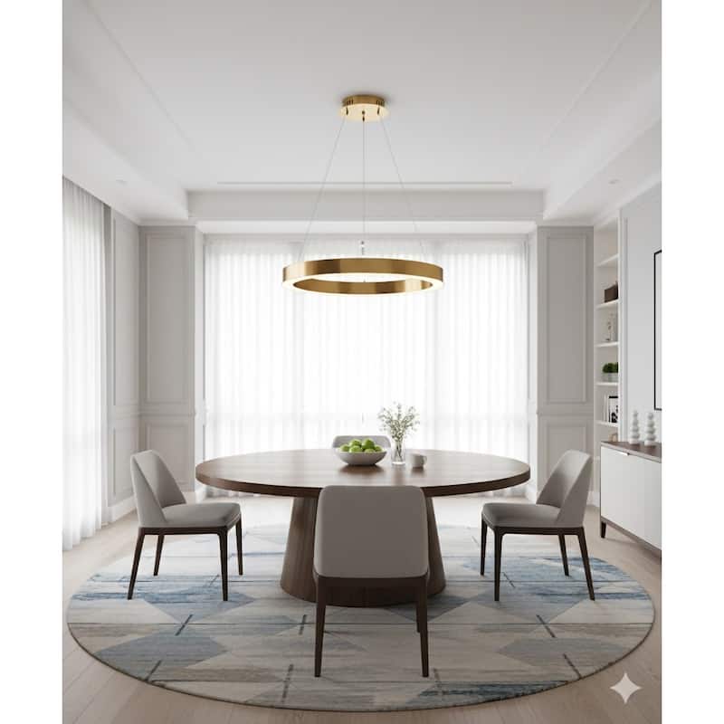 1-Light Gold LED Chandelier With An Acrylic Bottom Len