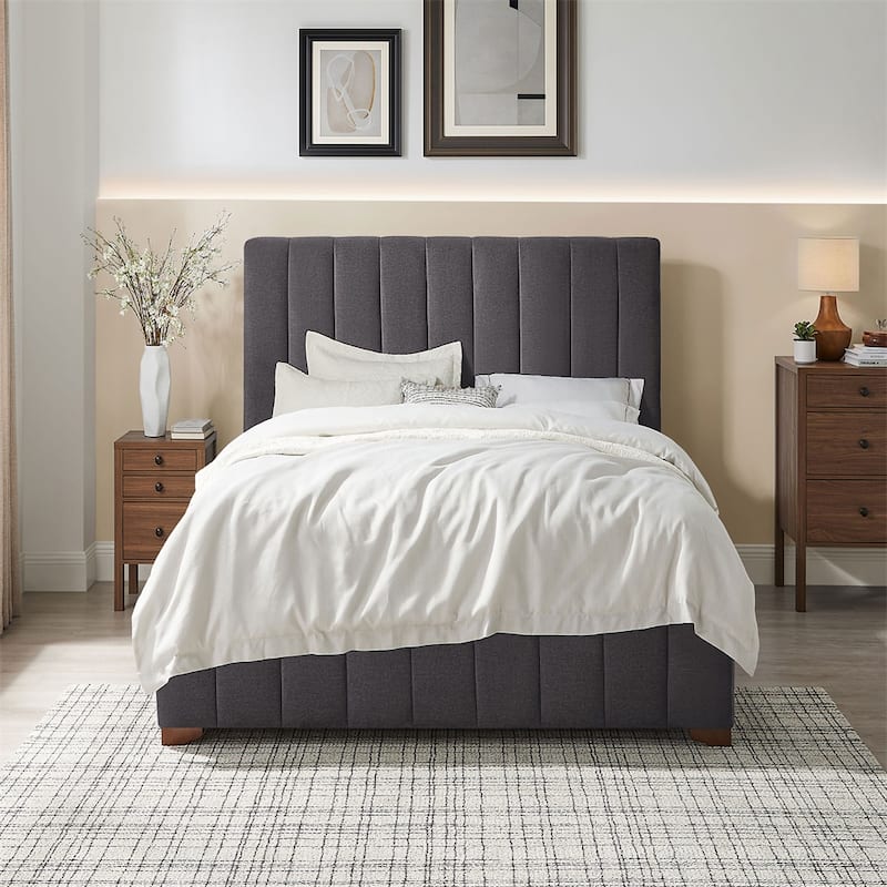 Full Size Modern Design Bed Frame Upholstered Queen Bed Frame Platform
