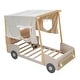 preview thumbnail 7 of 12, Full Size Solid Wood Car Bed with Included Headboard, Pillow, Ceiling Cloth, and LED Lights for Added Charm