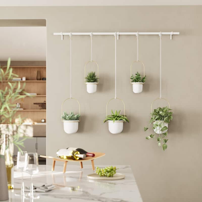 Umbra 1018086 Triflora 7-1/4" Wide Steel Hanging Planters