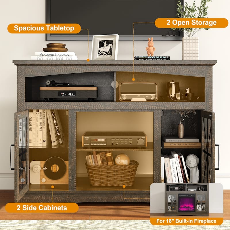 TV Stand with 18'' Fireplace Insert