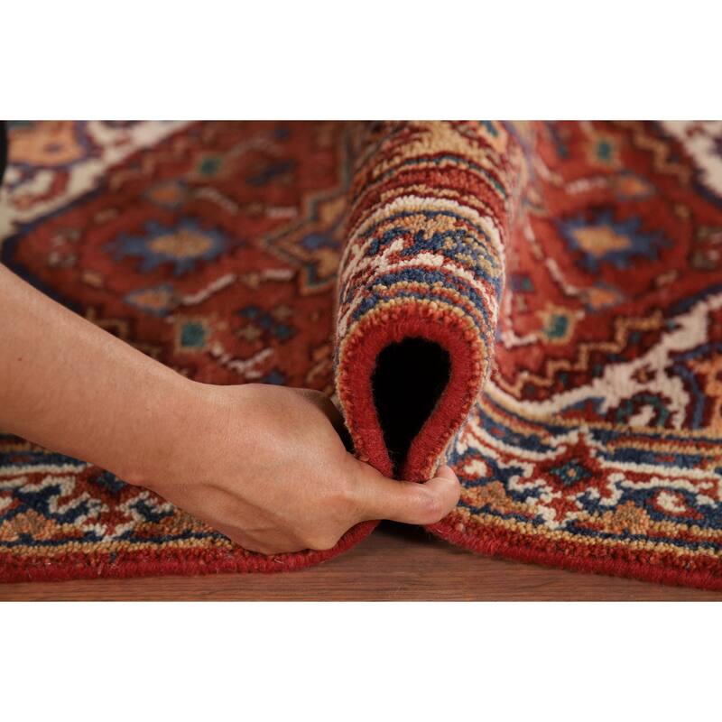 Orange Heriz Serapi Oriental Foyer Rug Handmade Wool Carpet - 2'0" x 3'0"