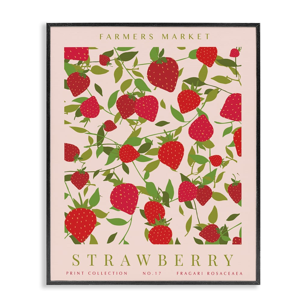 Stupell Strawberry Gallery Print Framed Giclee Art Design By Kamdon Kreations