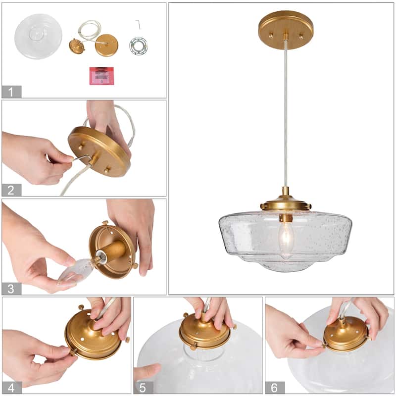 Modern Seeded Glass Mini Pendant Lights Brass Gold Kitchen Island Ceiling Lights